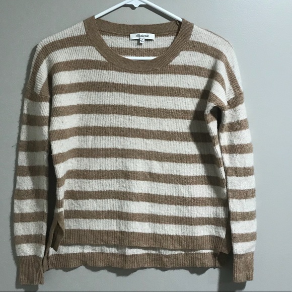 Madewell Brown Cream Wool Alpaca Sweater - Picture 2 of 7